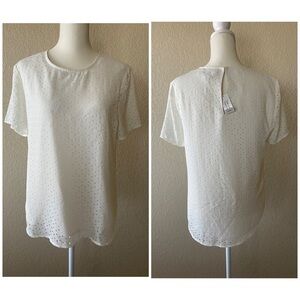 NWT Banana Republic White Eyelet Top - x-small